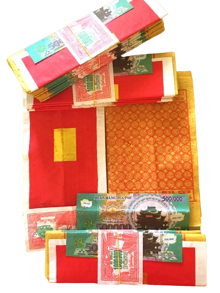 Tiền Bắc Lễ Đỏ [giấy cúng Gia Tiên] - Xấp = 10 tệp nhỏ