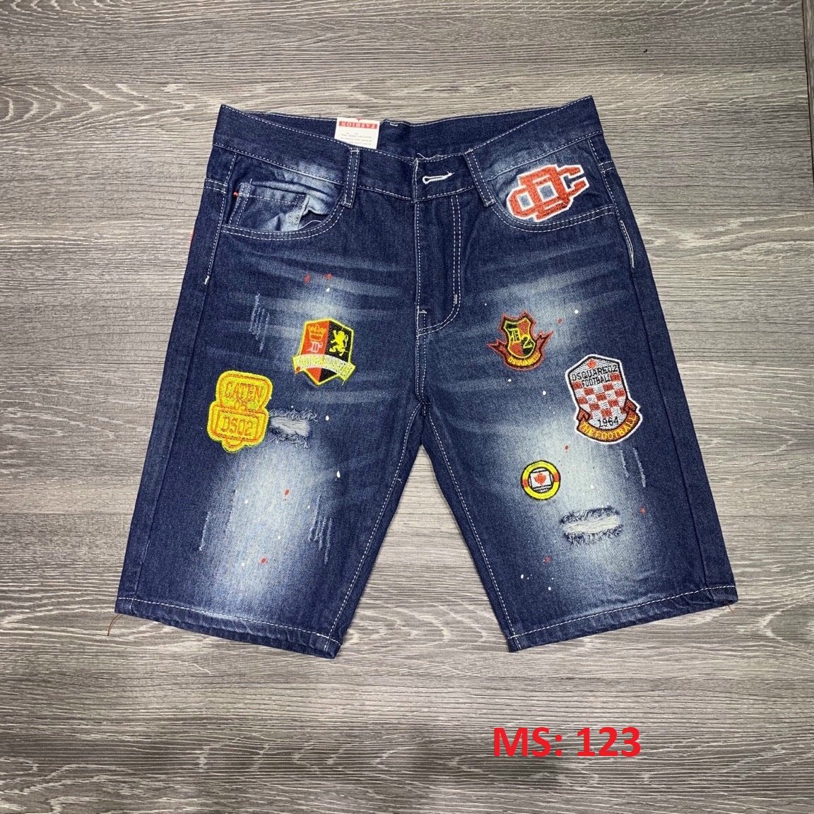 [HCM]Quần Short Jean Quần Đùi Lửng Thêu Nhiều Hình Cá Tính Cam Kết Hàng Y Hình