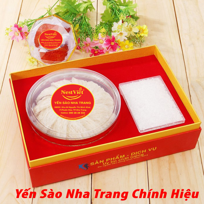 Bộ 100gr yến tinh chế sạch lông yến sào khánh hoà và 1 hộp yến huyết 12gr - thương hiệu nestviet