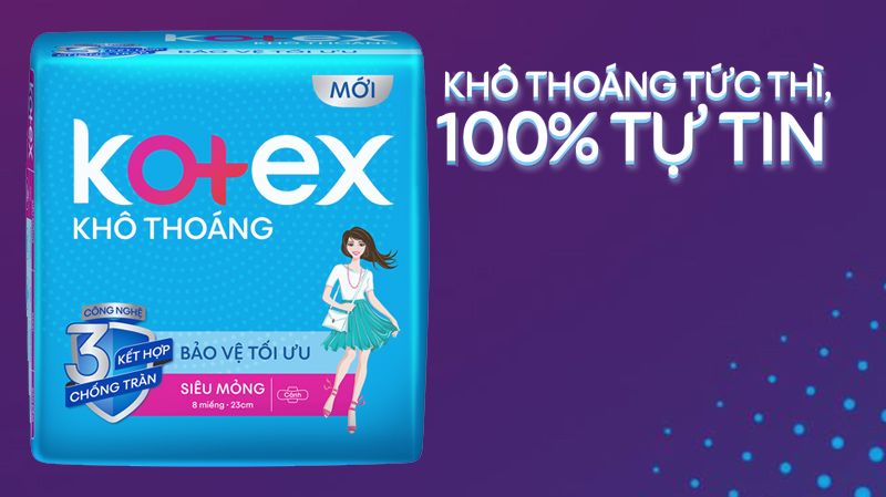 Băng vệ sinh Kotex siêu mỏng có cánh 8 miếng