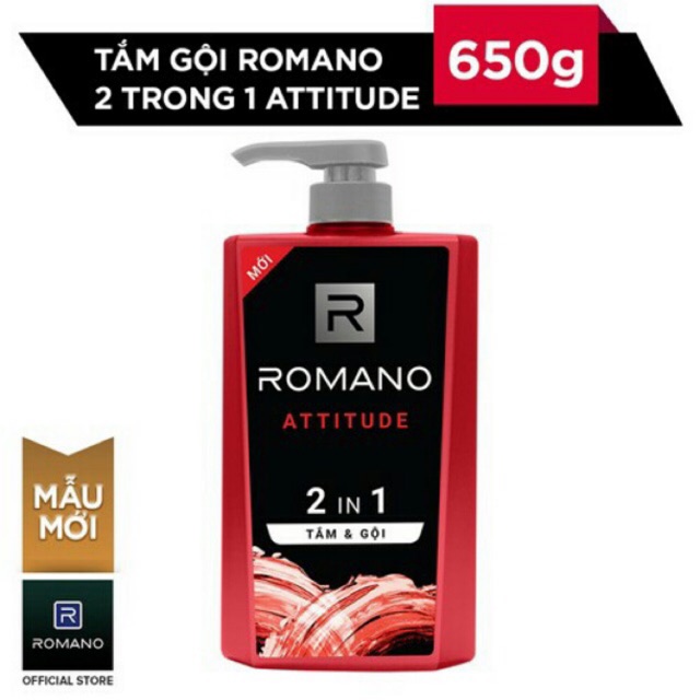 [HCM]Tắm gội romano 2in1 Attitude đỏ 650g