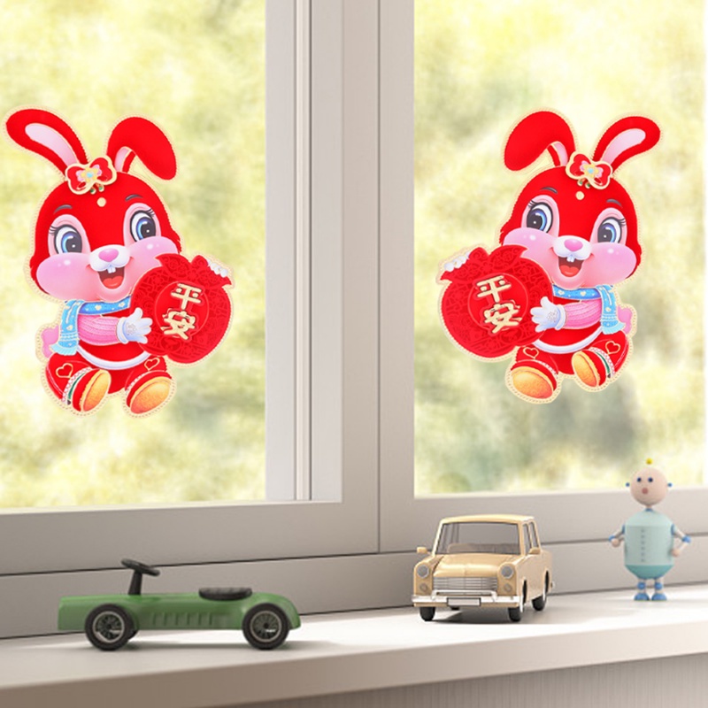1 pair sticker New Year/2023 rabbit shape lovely