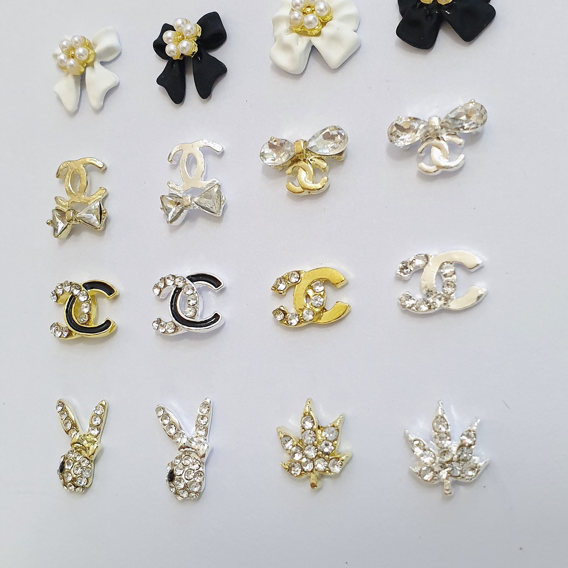 [Ảnh thật] Charm Đá Vàng Bạc Trang Trí Đính Móng 6B