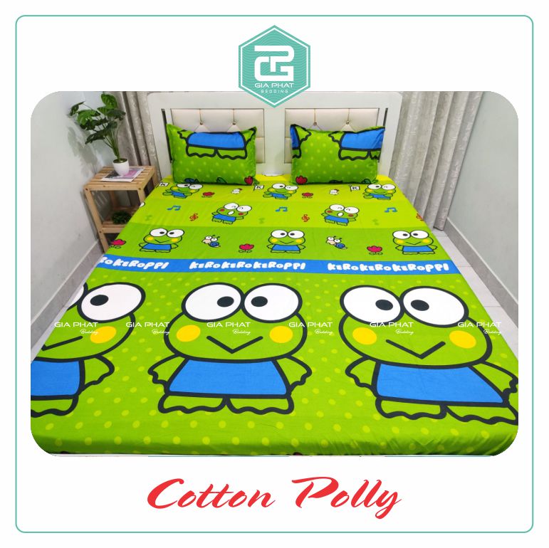 Bộ ga gối Cotton Poly (4 món) Loại 1 ( 1 ga + 1 áo ôm + 2 gối nằm)