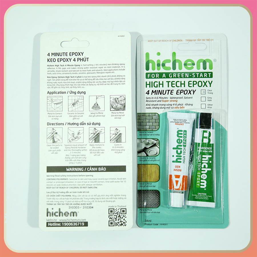 Keo A/B Hichem Epoxy High tech epoxy xám (2 thành phần)