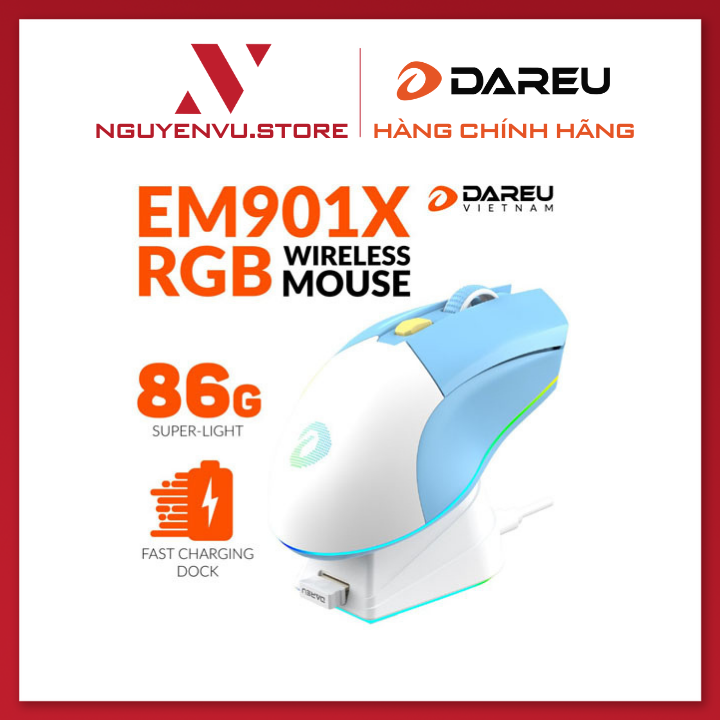 Dareu em901x RGB superlight wireless gaming mouse fast shipping dock mice-authentic