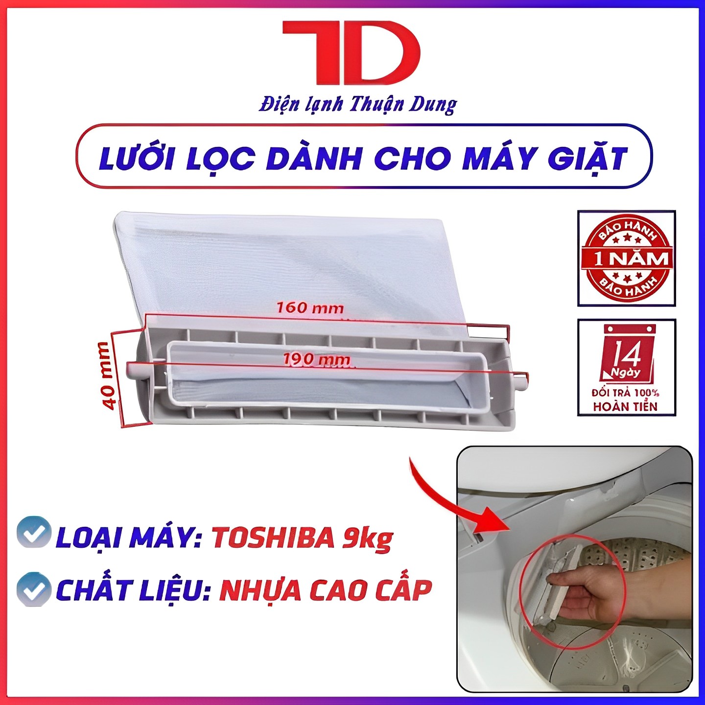 COMBO 2 Lưới lọc máy giặt TOSHIBA 9kg