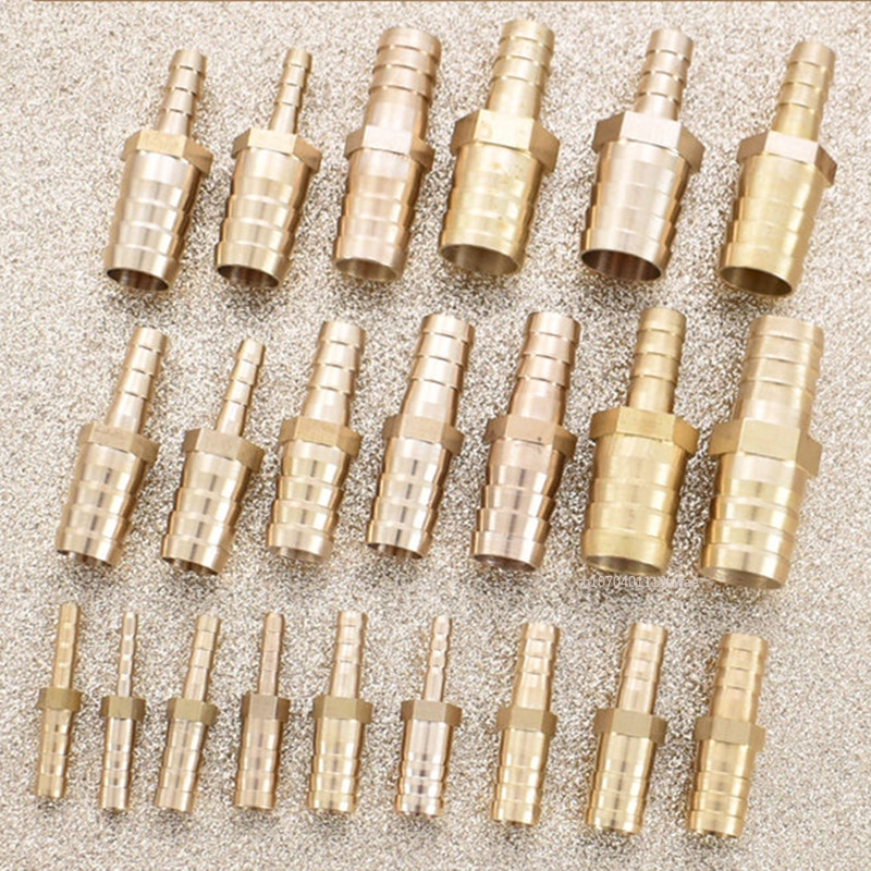 Brass straight hose pipe fitting barb reducing water joint 4 5 6 8 10 12 14 16 19mm gas copper coupler connector adapter