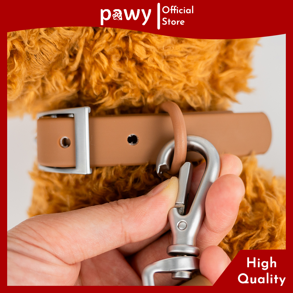 Vòng Cổ Chó Pawy - Flexiwear - Màu Nâu - Vòng Cổ Chó PVC Cao Cấp
