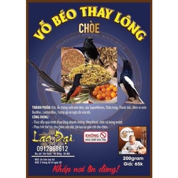 Cám Vỗ Béo Thay Lông Choè(Choè Than Choè Lửa Choè Đất)-Lão Đại