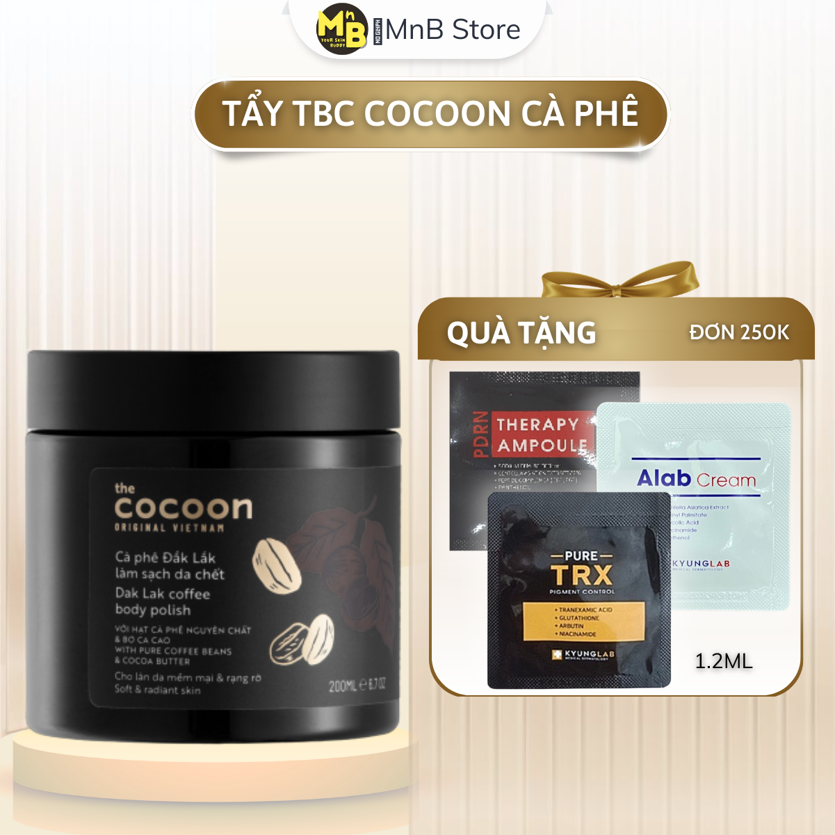 Tẩy da chết cà phê Đắk lắk Cocoon làm sạch da chết 200ml
