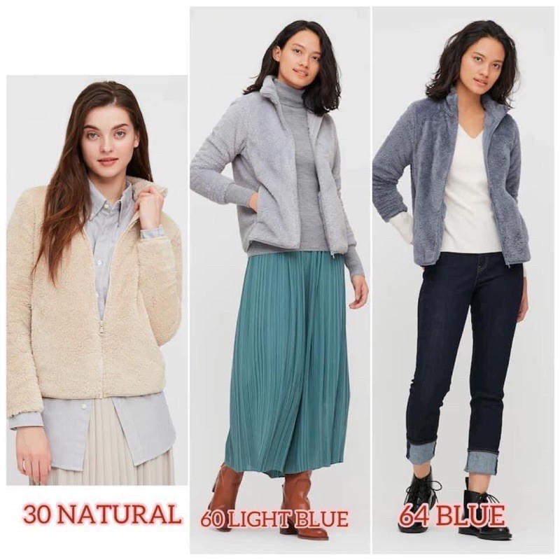 (Mẫu 2021) Áo khoác lông cừu 2 mặt nữ Uniqlo (store nội địa nhật)