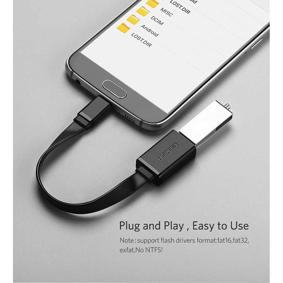 Cáp OTG USB To Micro USB Ugreen 10821 chính hãng - HapuStore
