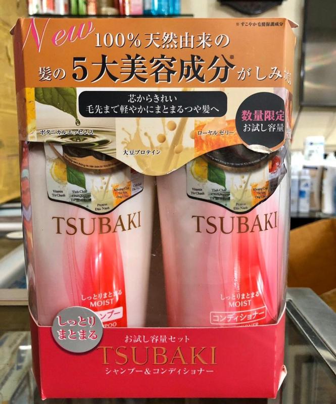 Bộ 2 CHAI Dầu Gội + Xả Tsubaki Nhật Bản 450ml - ĐỎ MOIST Giữ ẩm cho tóc giá rẻ