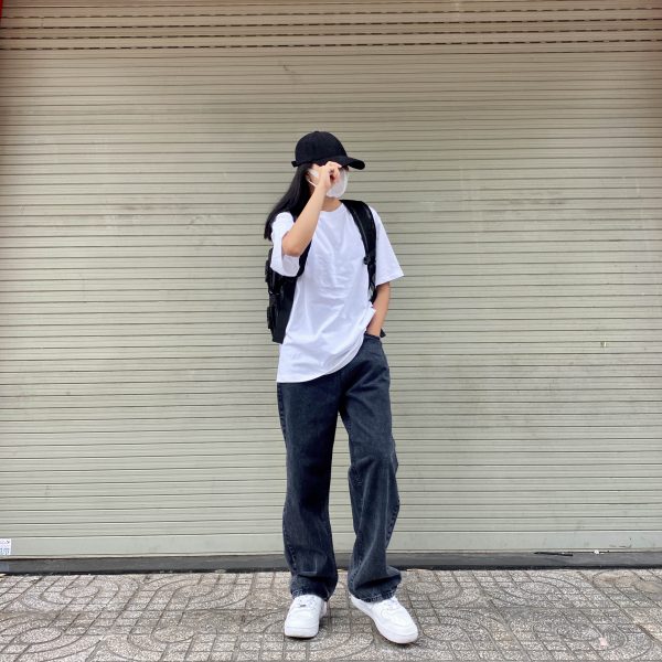 Quần FF DARK WASH BAGGY JEANS
