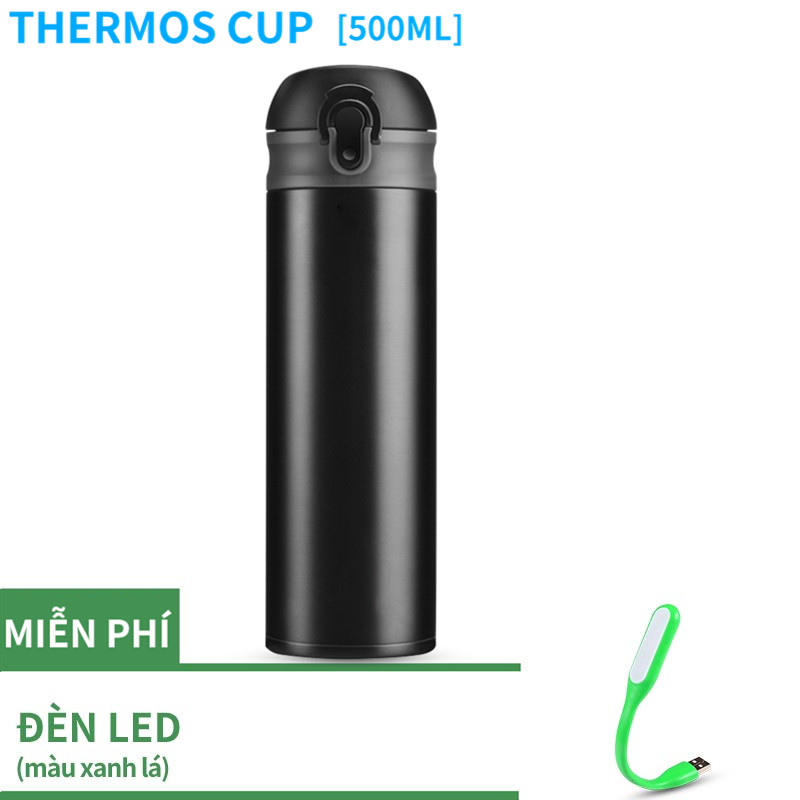 Bình giữ nhiệt 500ml lõi inox 304 cao cấp giữ nhiệt nóng lạnh siêu xinh xắn, bình nước có nút bấm, ly giữ nhiệt, cốc giữ nhiệt inox dung tích 500ml