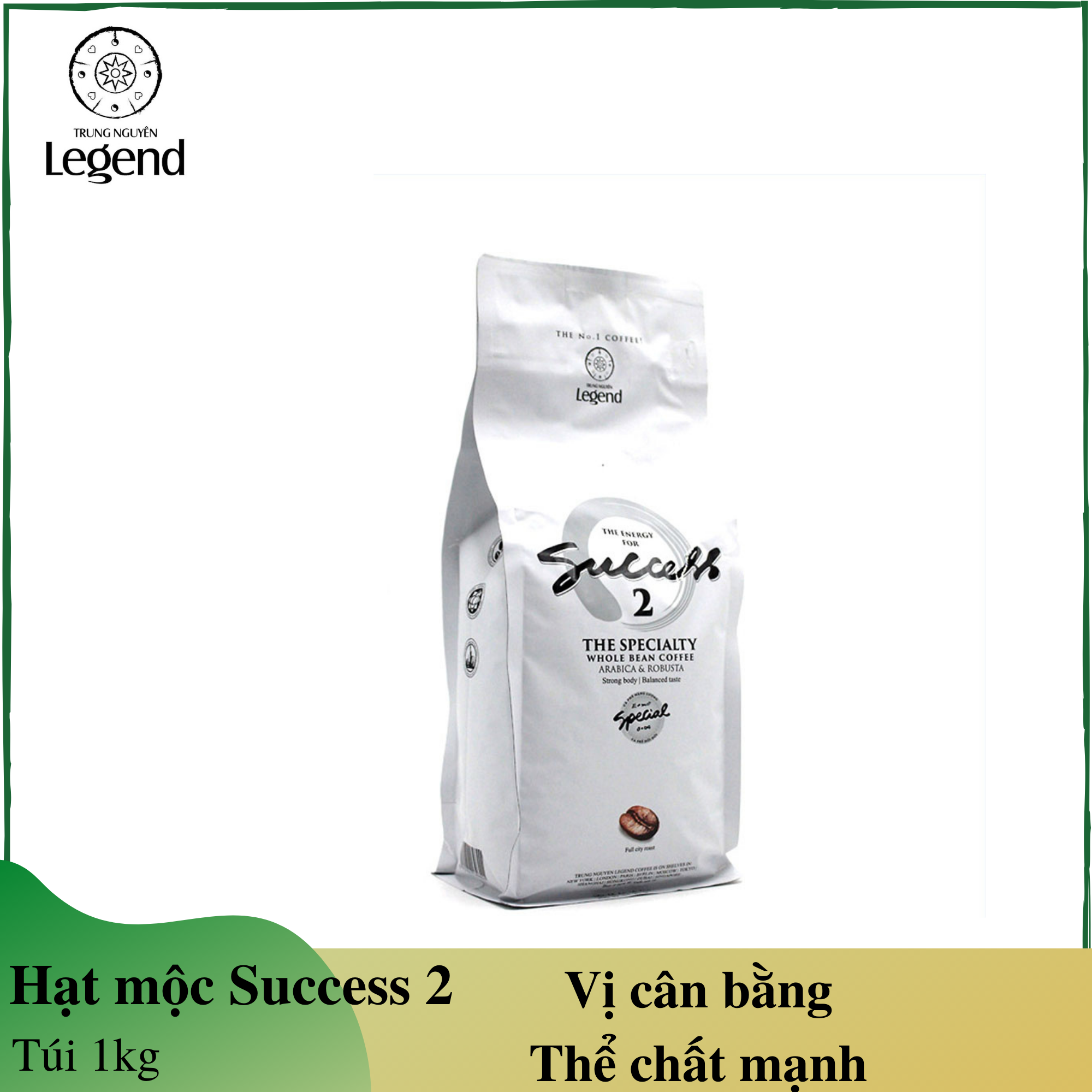 Cà Phê Hạt Mộc Success 2 Trung Nguyên - túi 1kg