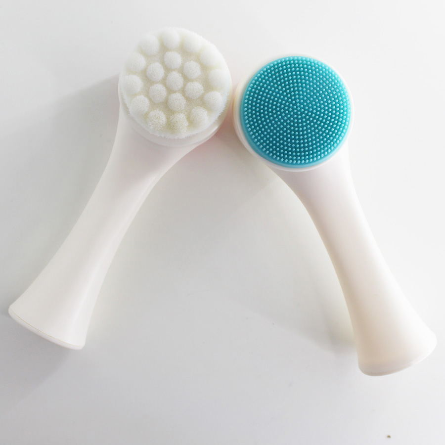 Cọ rửa mặt 2 đầu 3D massage gai silicon giúp làm sạch da hơn
