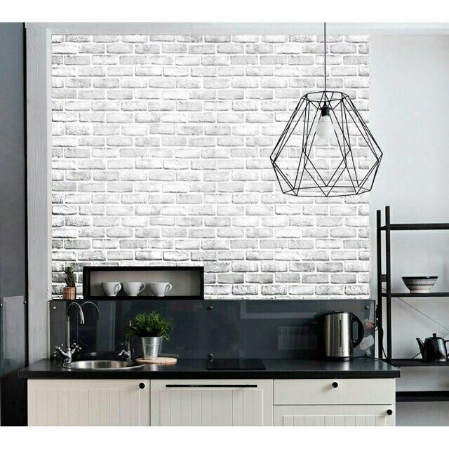 5 Mét Giấy Dán Tường, Khổ 45CM Rộng Decal PVC Trang Trí ( có keo ) - GẠCH 3D XÁM KHÓI PT086