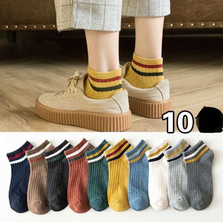 Combo 10 đôi Tất Vớ nữ ngắn cổ thể thao, cá tính