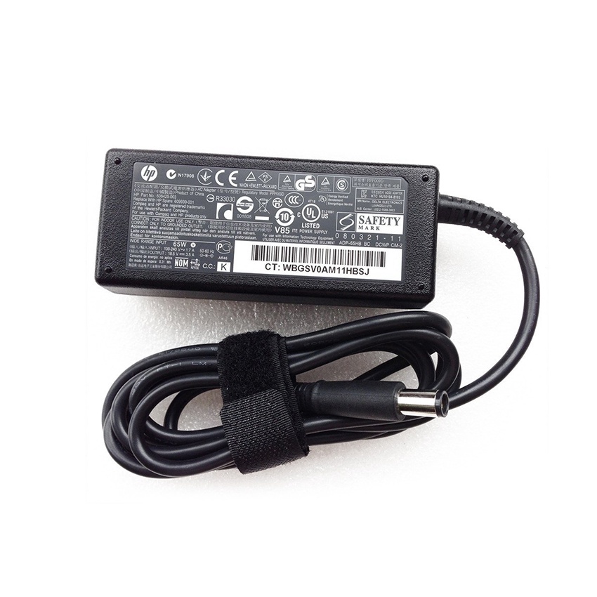Sạc laptop hp chân kim to 18.5v - 3.5a zin theo may.