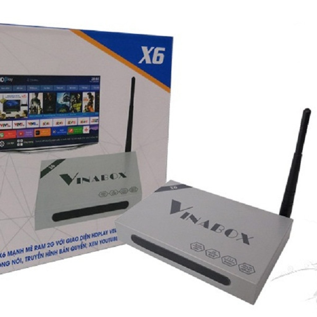 Android TV Box Vinabox X6 Ram 2Gb Android 7.1.2( Model 2019) - Hàng Chính Hãng