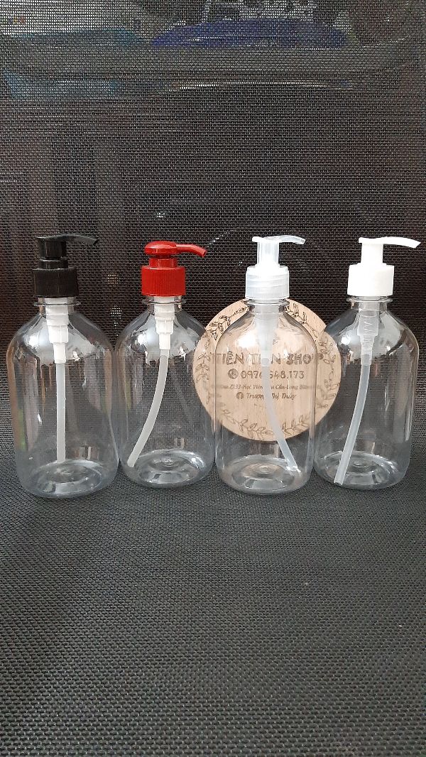 Chai nhựa trong 500ml vòi ấn