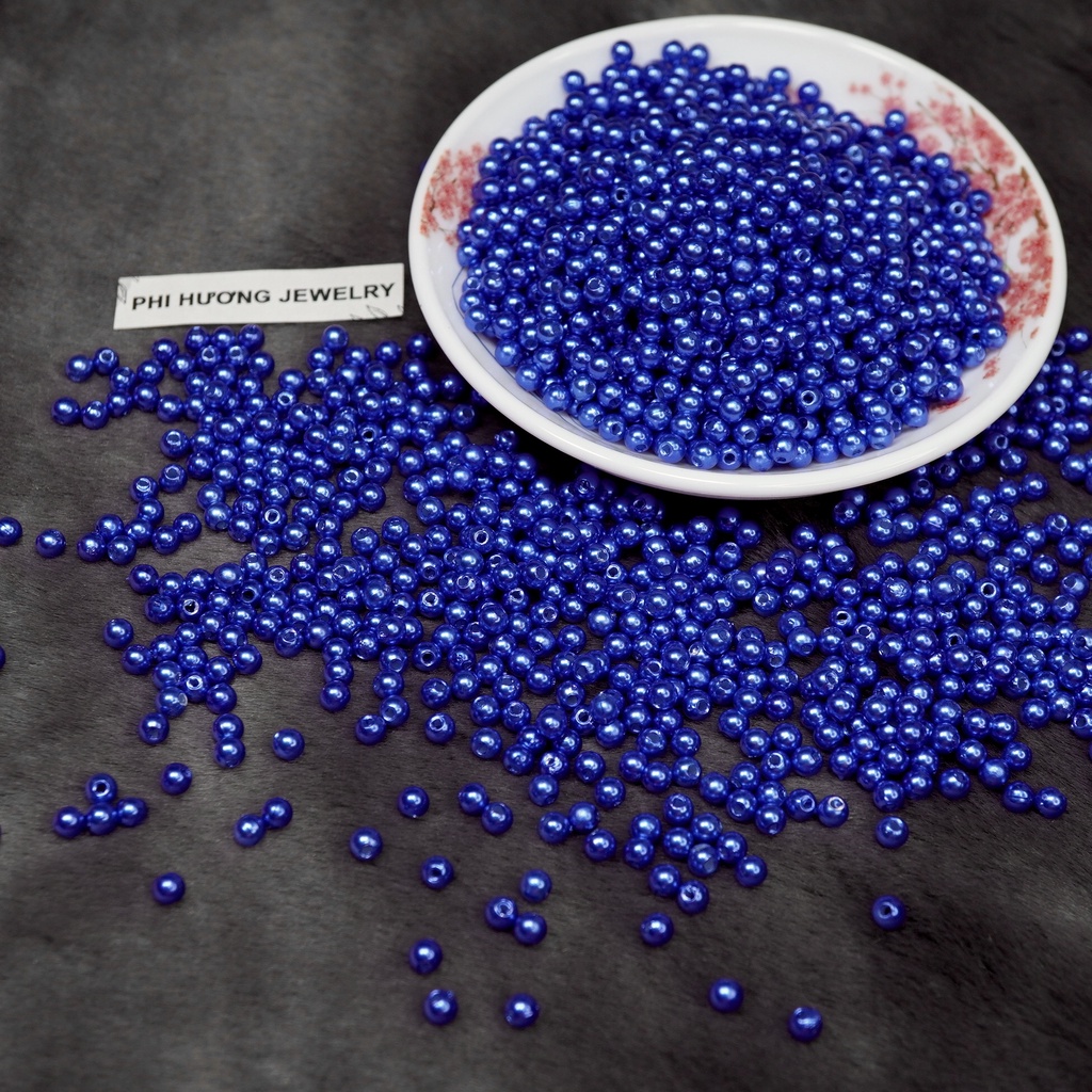 Gói 20g hạt trai hạt bẹt 5mm đủ màu đính kết trang phục
