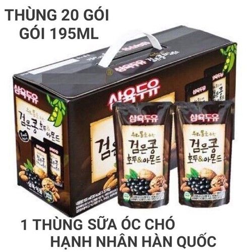 Sữa HẠT- SỮA  óc chó hạnh nhân đậu đen Hàn Quốc 190ml/bịch/ 20 gói/thùng- Sữa bà bầu - Sữa trẻ em - Sữa ít đường - Sữa Nhập khẩu - Sữa hạt
