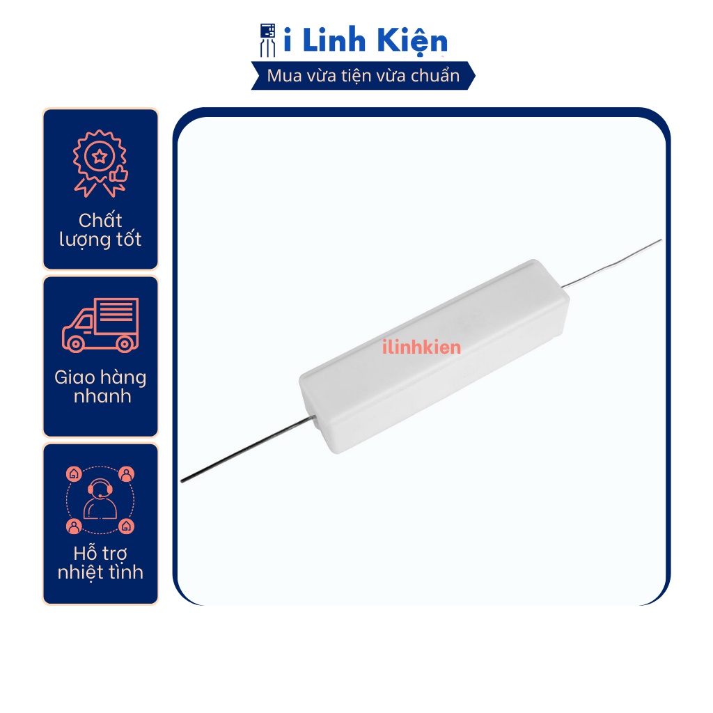 Điện trở sứ 20w 1r - 10k 5% chất lượng tốt