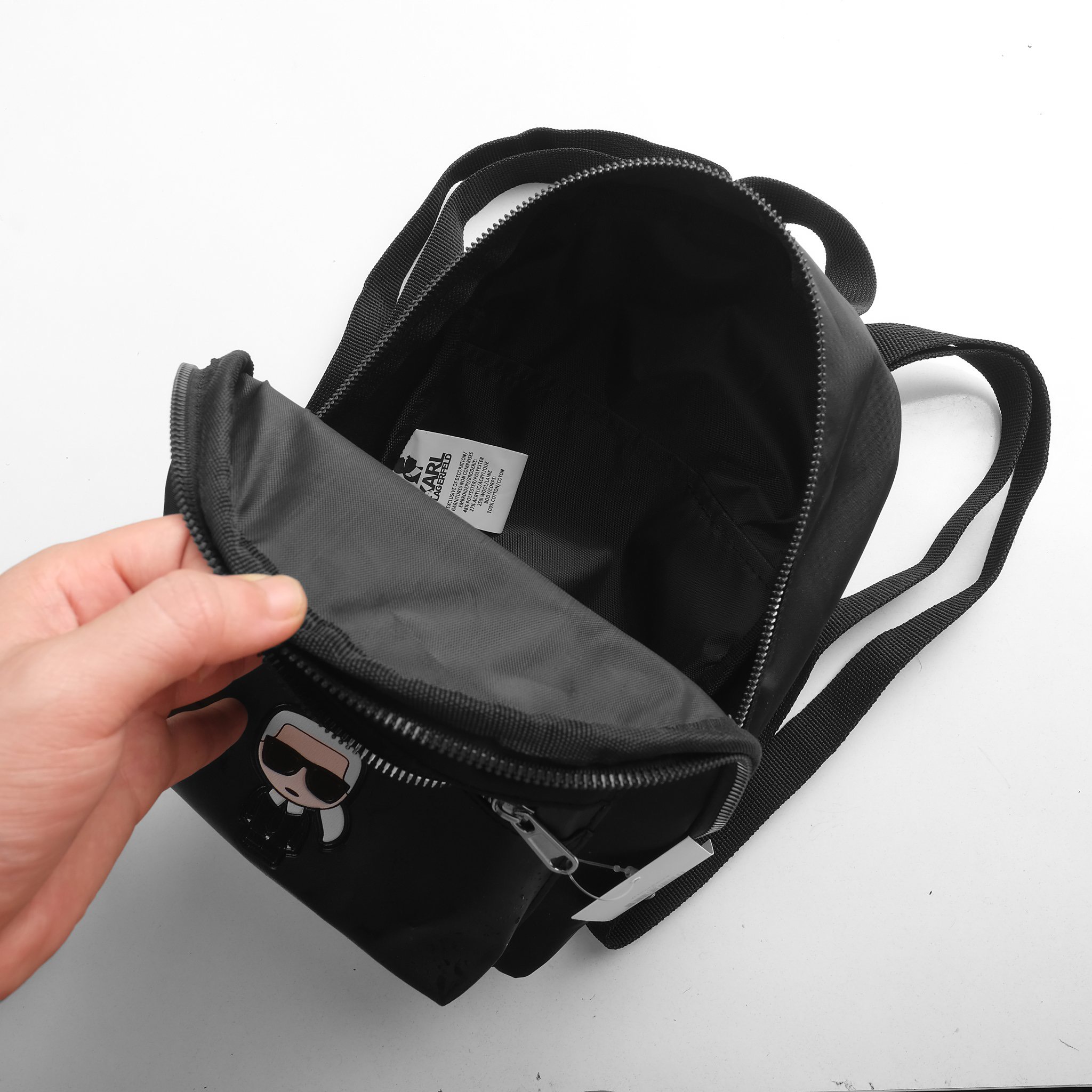 {HCM}_BALO MINI " BACKPACK MINI LOGO KARL LAGERFELD NEW 2023 (22cm-10cm-6cm)