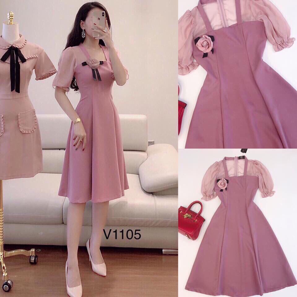 ĐẦM DỰ TIỆC HỒNG SANG CHẢNH TÔN DÁNG