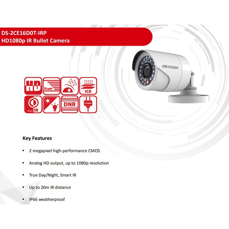[Chính Hãng] Camera Thân TVI HikVision DS-2CE16D0T-IRP