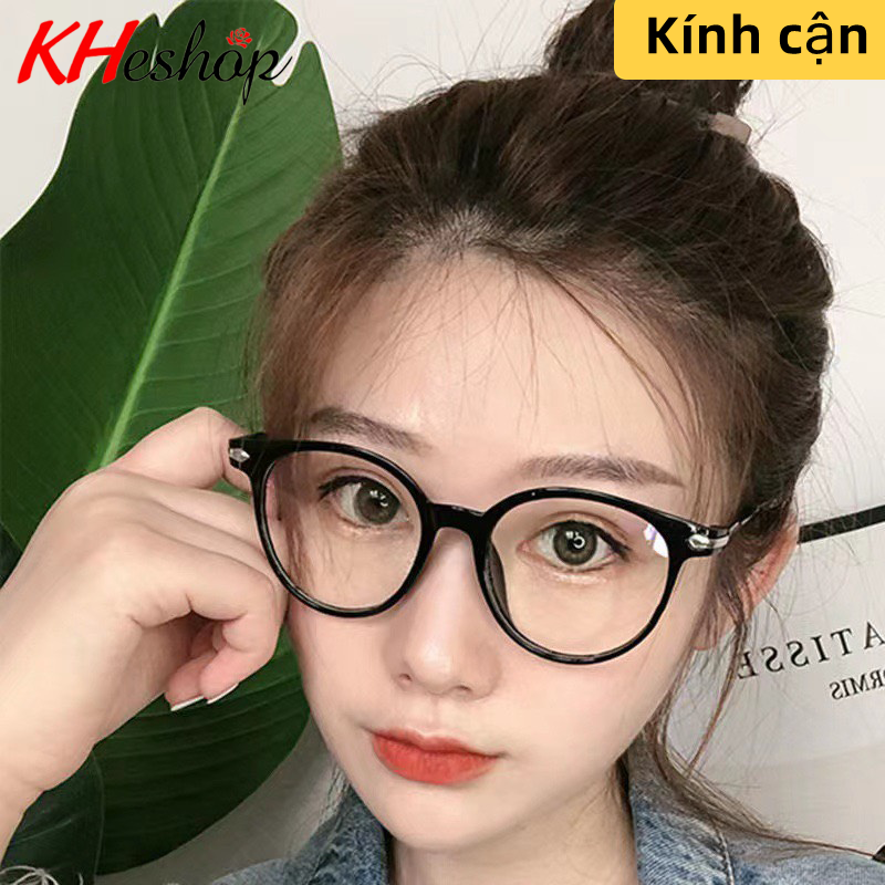 Kính Cận gọng Tr90 Thời Trang Nam nữ form tròn cổ điển, học sinh sinh viên người đi làm đủ độ từ 0-4 độ mã Y959 - kheshop