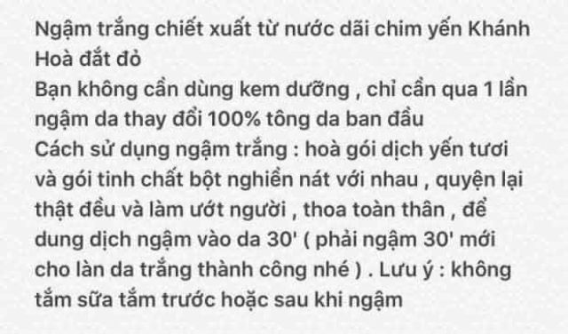 ngậm trắng dịch yến chuyên sỉ spa