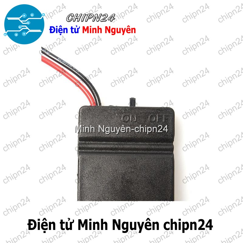 [1 cái] (F139.1) Đế Pin CR2032 2 viên Nhựa Đen 6V - HH000928