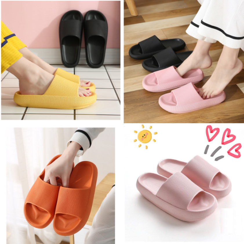 Dép bánh mì quai ngang nữ thông hơi siêu nhẹ cao 4cm đi mưa tốt giá rẻ