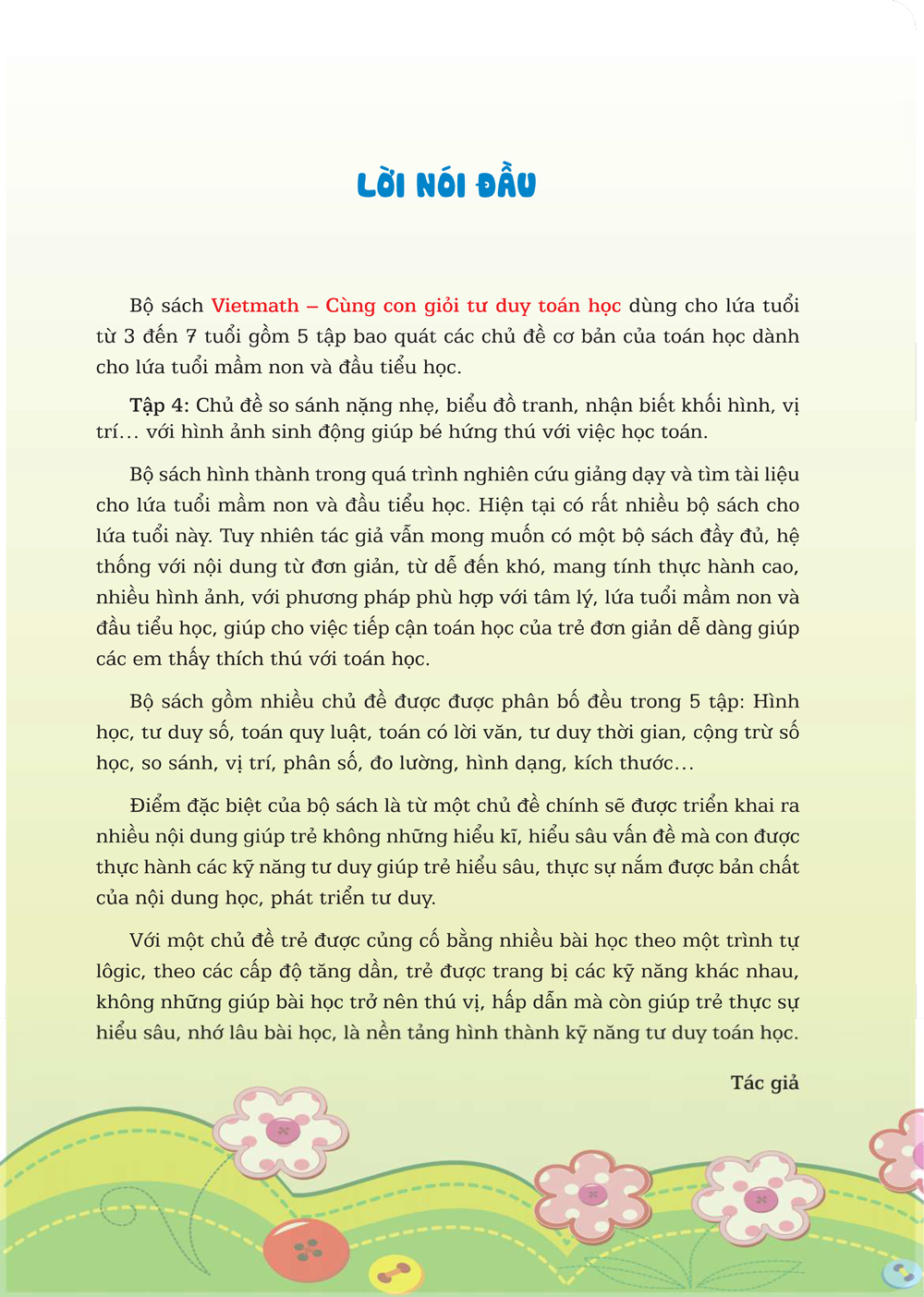 CÙNG CON GIỎI TƯ DUY TOÁN HỌC 4 (DÀNH CHO TRẺ EM 4 - 6 TUỔI)