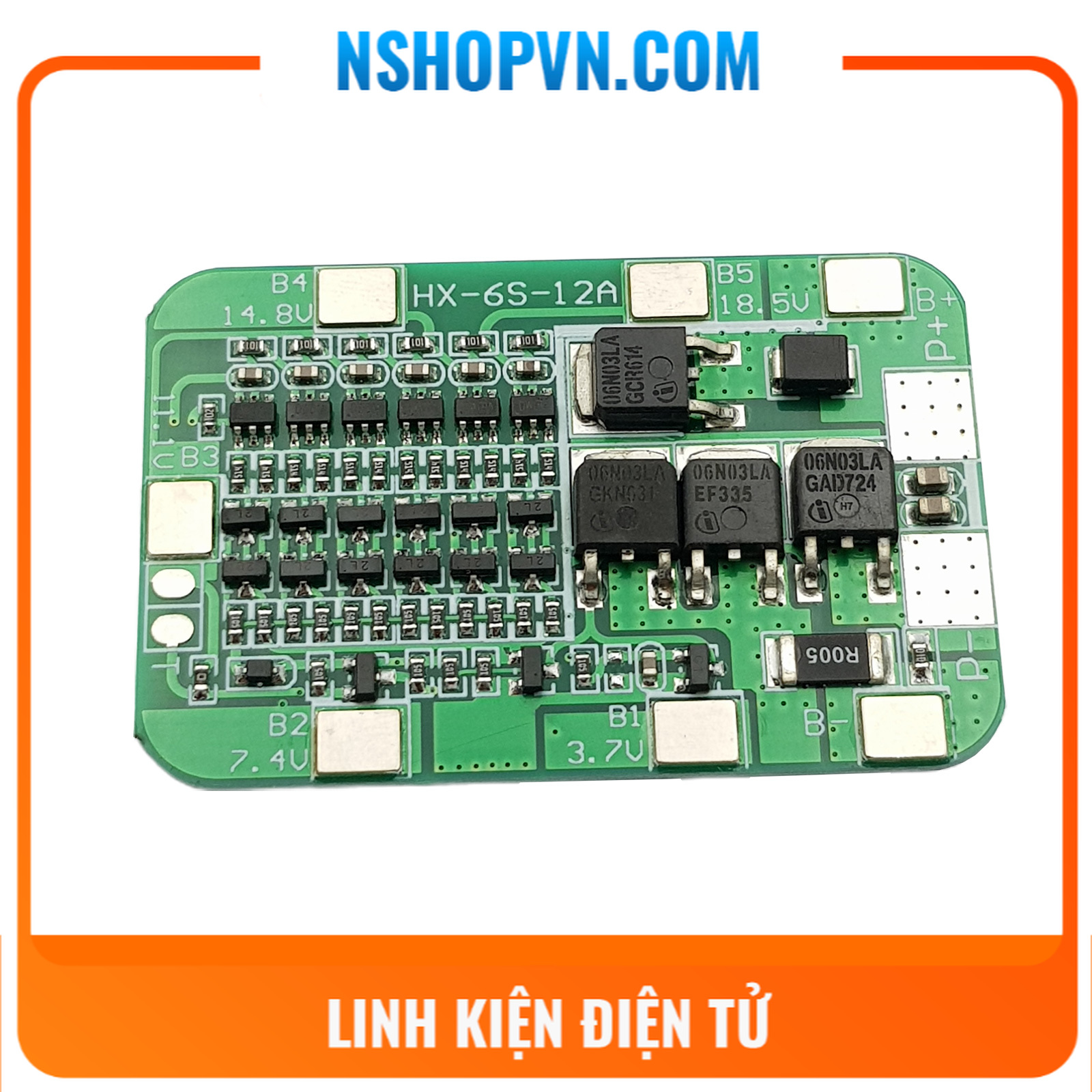 Mạch sạc và bảo vệ pin 6s 12a