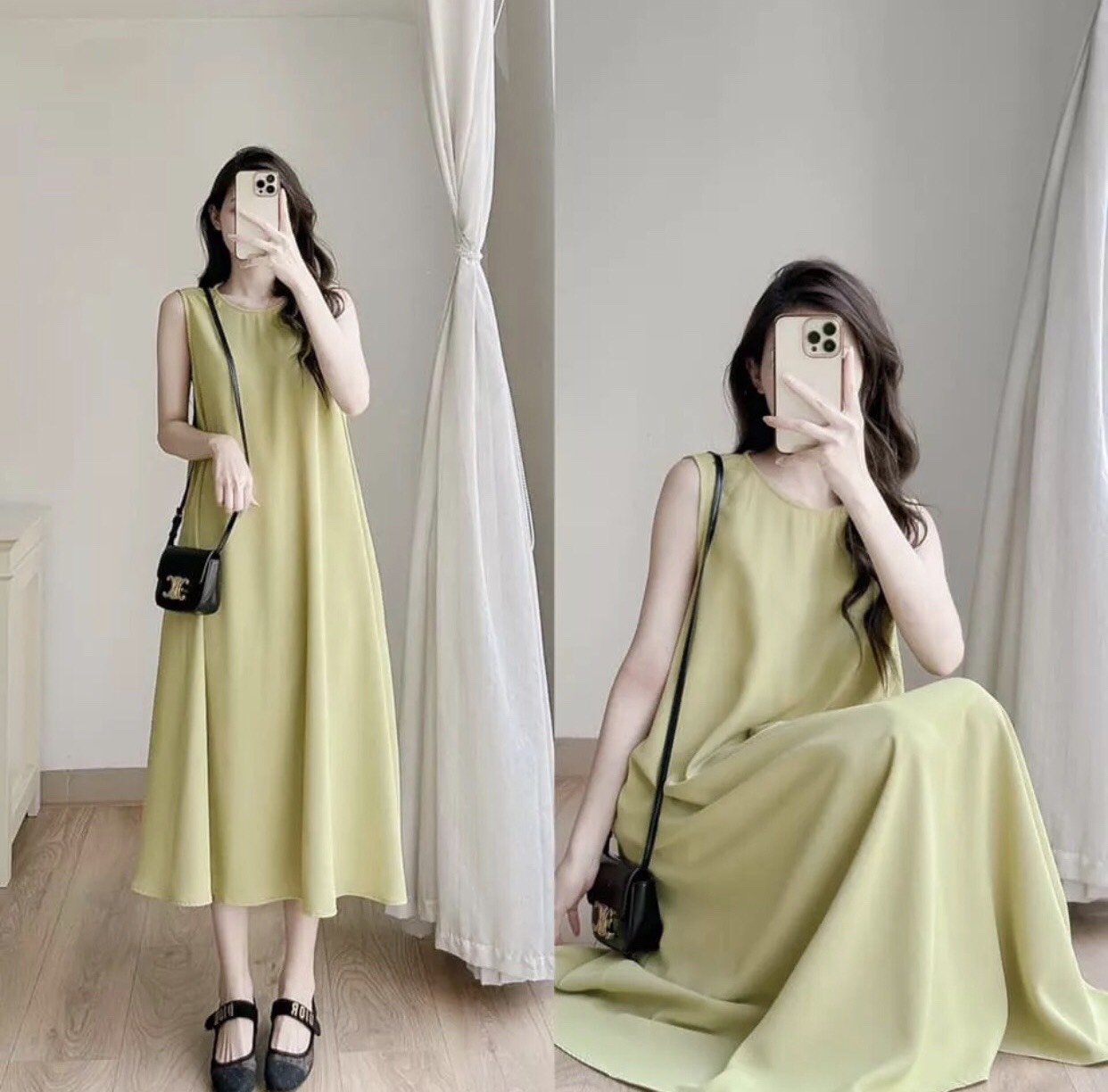 Váy bầu dáng dài đầm bầu dài VIBA