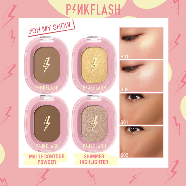 PINKFLASH Contour powder highlight Soft Smooth Naturally Pigmented three-dimensional makeup giá rẻ
