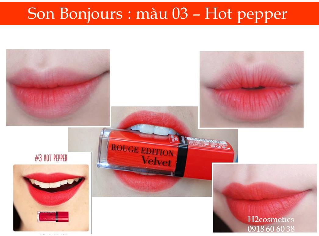 Son kem lì siêu bền màu Bourjois Velvet – Pháp