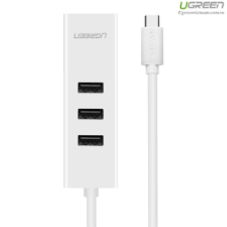 Cáp USB Type C ra 3 cổng USB 2.0 hỗ trợ Lan 10 100Mbps Ugreen 20792