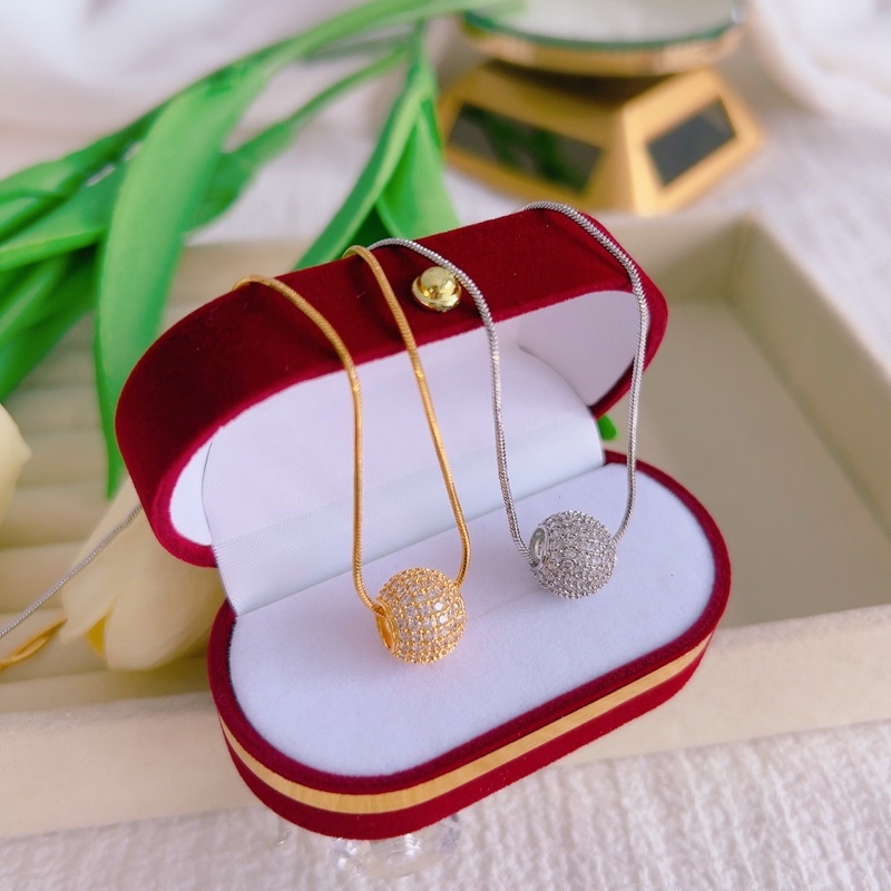 Dây chuyền mì charm hạt châu gắn đá bền màu trang sức Kami MC29