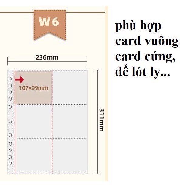 Cuốn binder A4 và sheet nhiều kích thước đựng card, postcard, ticket, bookmark..