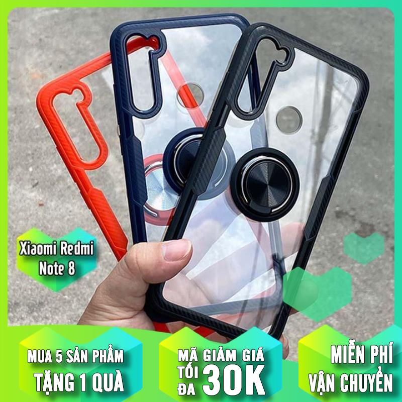 Ốp lưng cho Xiaomi Redmi Note 8 Trong Suốt Chống Sốc iRing Viền Màu