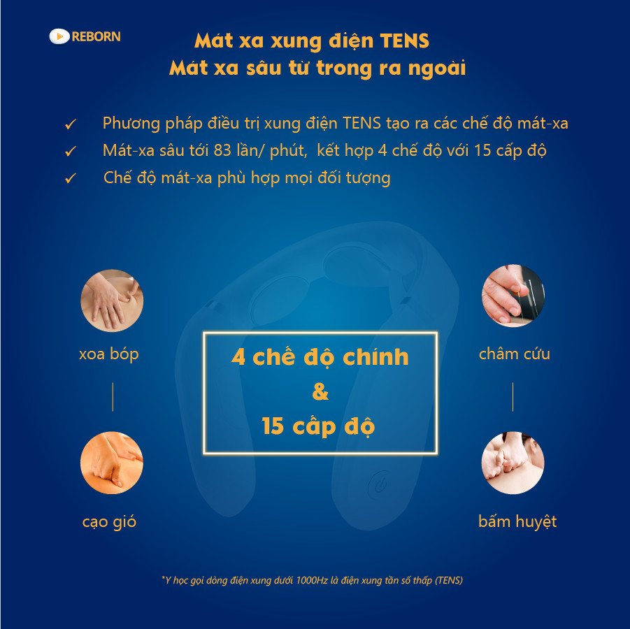 Máy mát xa cổ gáy hiệu Reborn Hàn Quốc (màu đỏ đô)