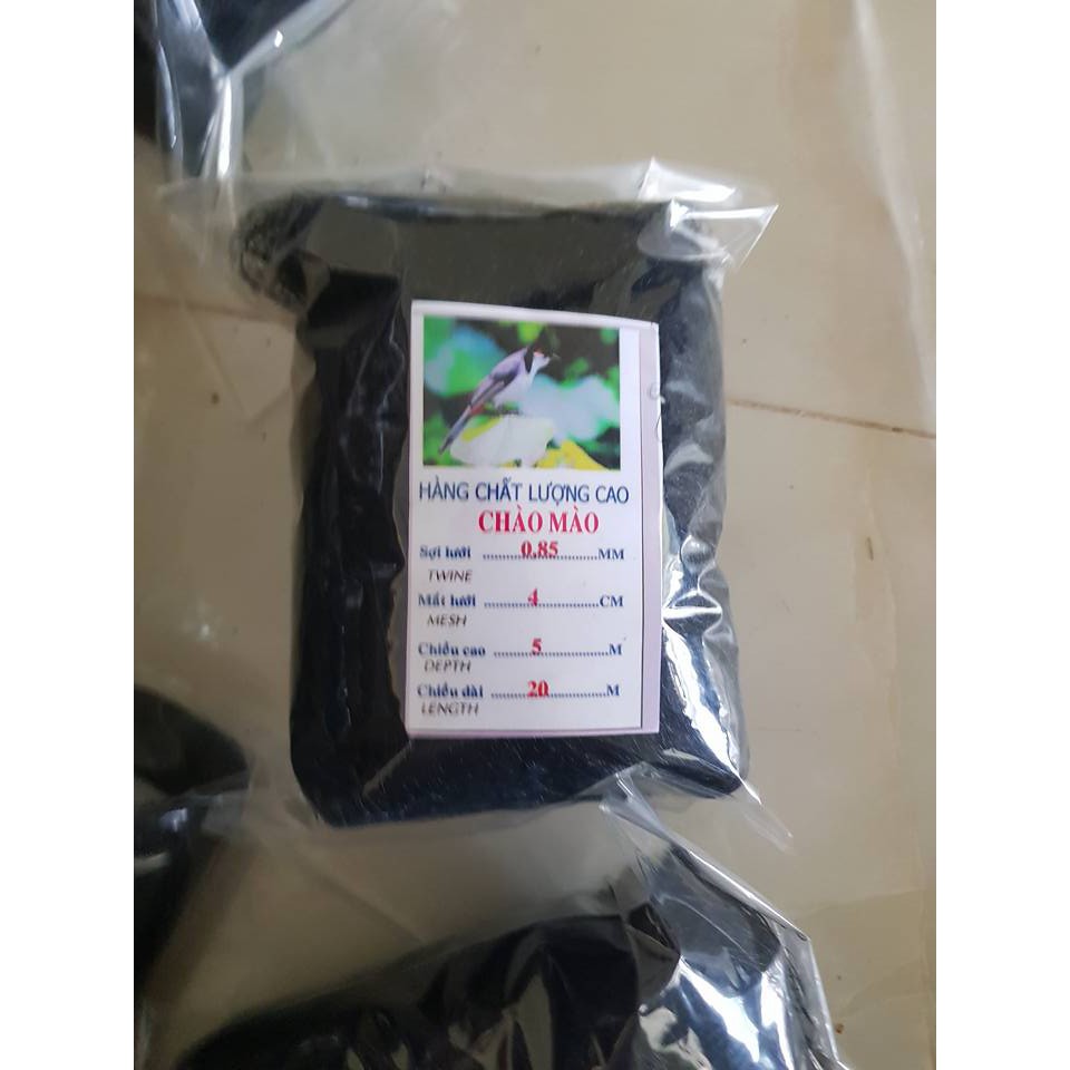 lưới chim 4cm cao 5m dài 50m bắt chim chào mào + chim gi + trao trảo ...