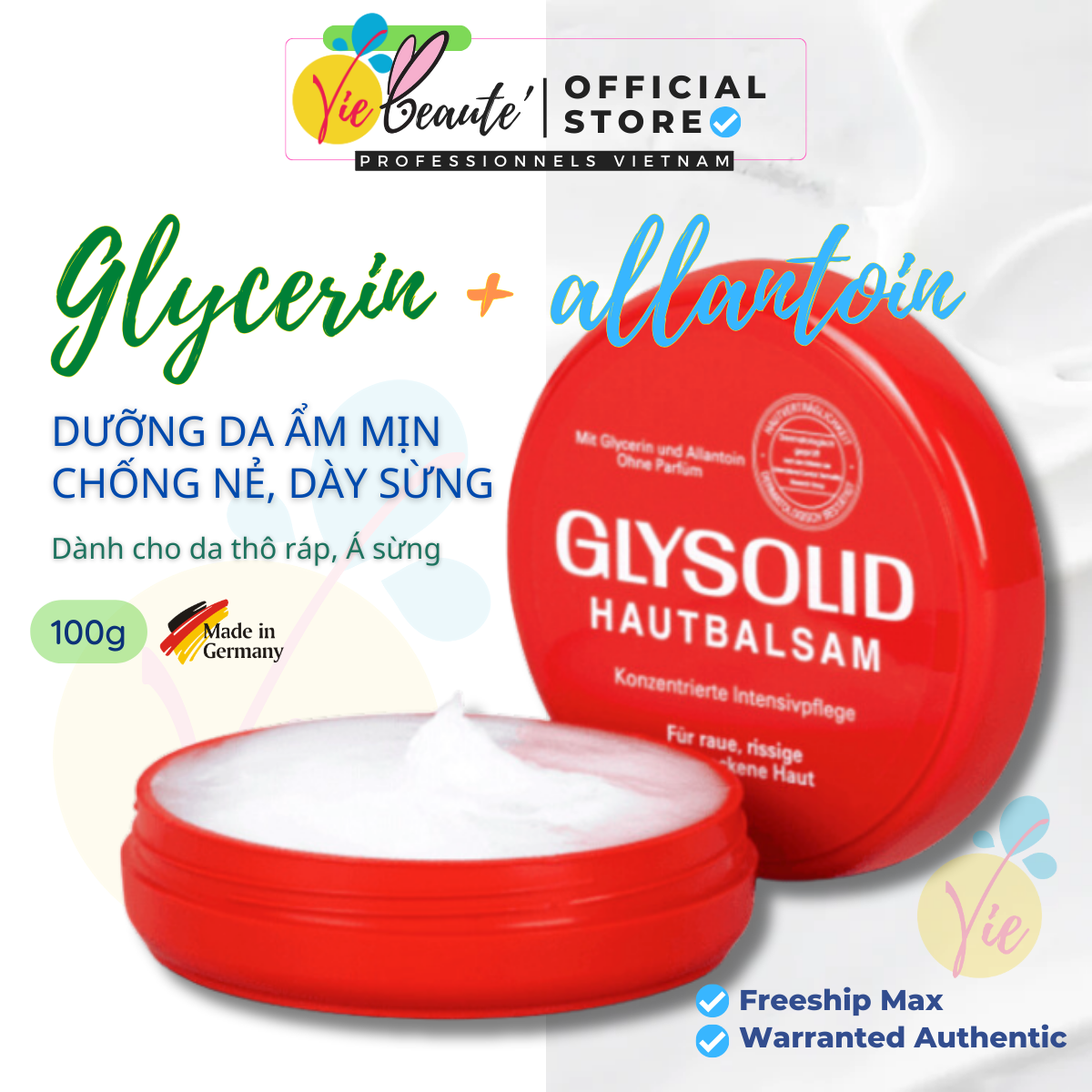 Kẻm nẻ Glysolid Hautbalsam - Dưỡng ẩm mịn, chống nẻ, dày sừng gót chân 100ml
