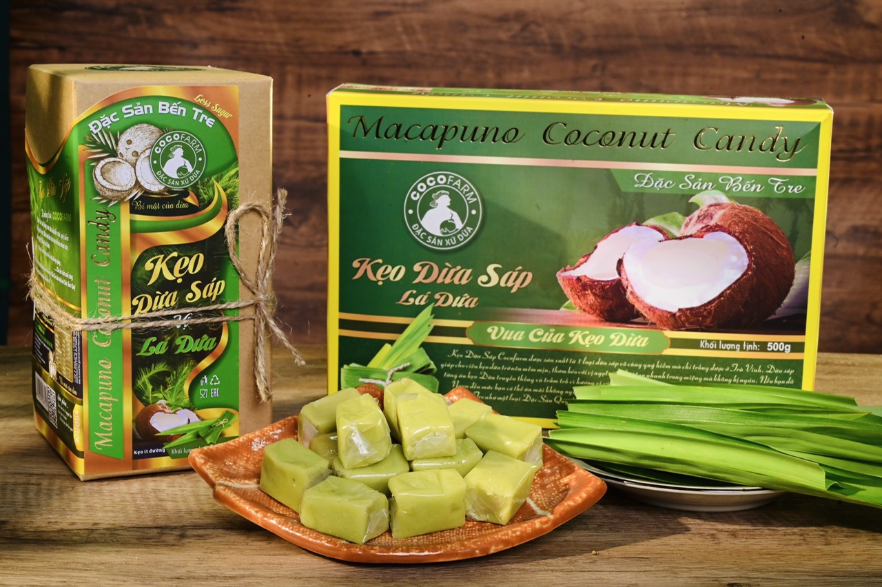 Kẹo dừa Sáp vị Lá Dứa Cocofarm ít đường
